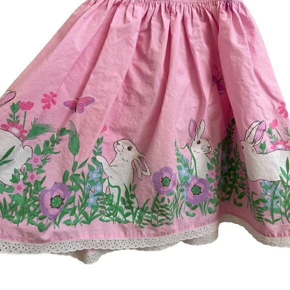 Eleanor Rose Viola Dress Pink Floral Bunnies Easter Dress Size 5-6 - Picture 2 of 5